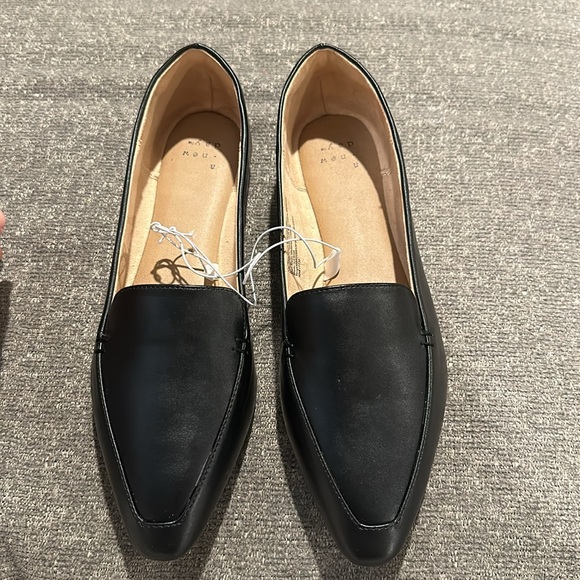 Women's Hayes Loafer Flats with Memory Foam Insole - A New Day™ Black 8/12. - Picture 2 of 8